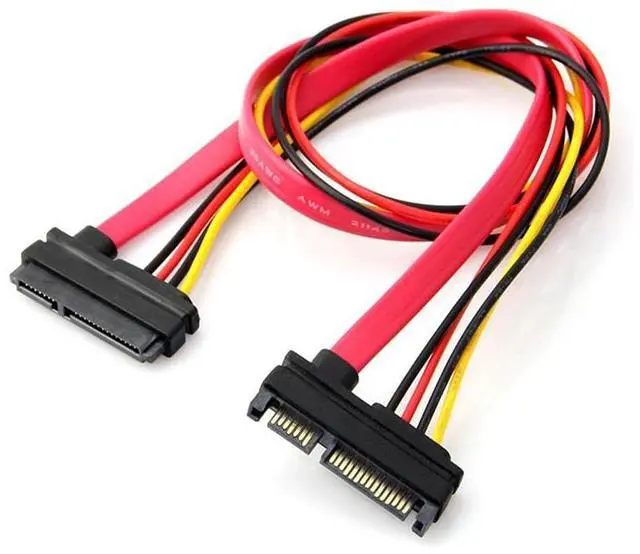 Alt view image 2 of 4 - Manufacturer's SATA 7+15 male to female extension cable, SATA 7+15 PIN hard disk data power extension cable, 50cm