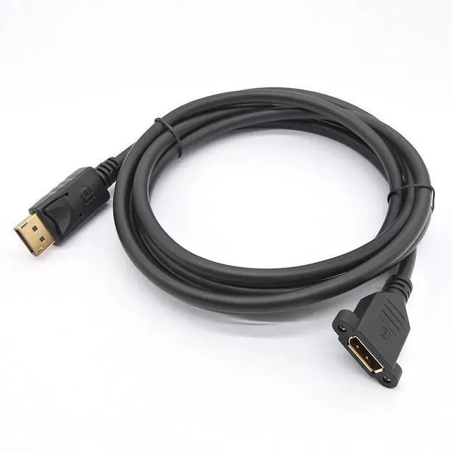 Alt view image 3 of 4 - DP male-to-female extension cable with ears that can fix the computer monitor display port. Male-to-female high-definition cable