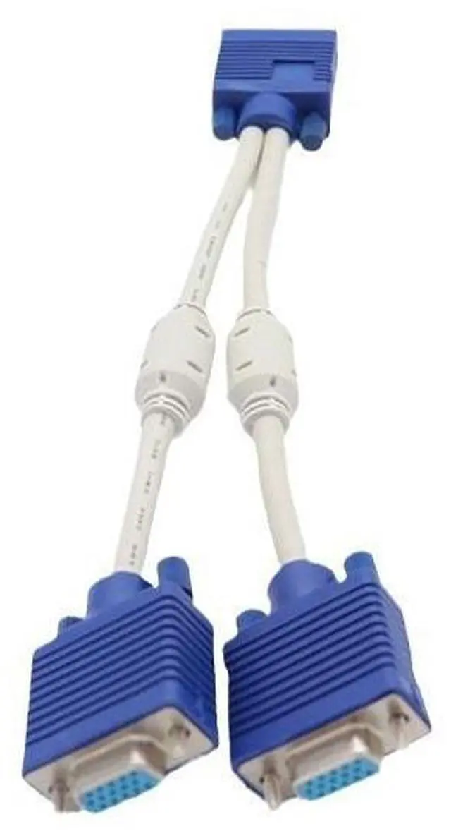 Main image of vga 1 split 2 computer connection cable, vga high-definition crossover cable, VGA3 1 input and 2 output 1 split 2 monitor video cable