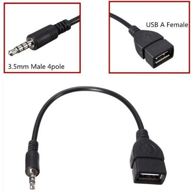 Alt view image 2 of 4 - Car aux audio cable to usb, usb to 3.5mm car audio cable, OTG 3.5mm car adapter cable