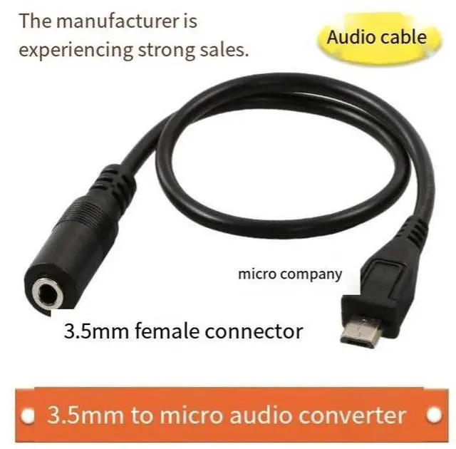 Alt view image 4 of 4 - Audio cable 3.5 to micro-B adapter, Micro USB to 3.5mm female adapter, conversion cable, audio cable