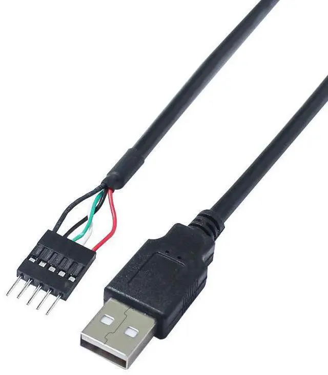 Alt view image 2 of 4 - USB2.0 male cable to DuPont 5P pin motherboard 2.0 5-pin male to USB 5P male to USB adapter cable