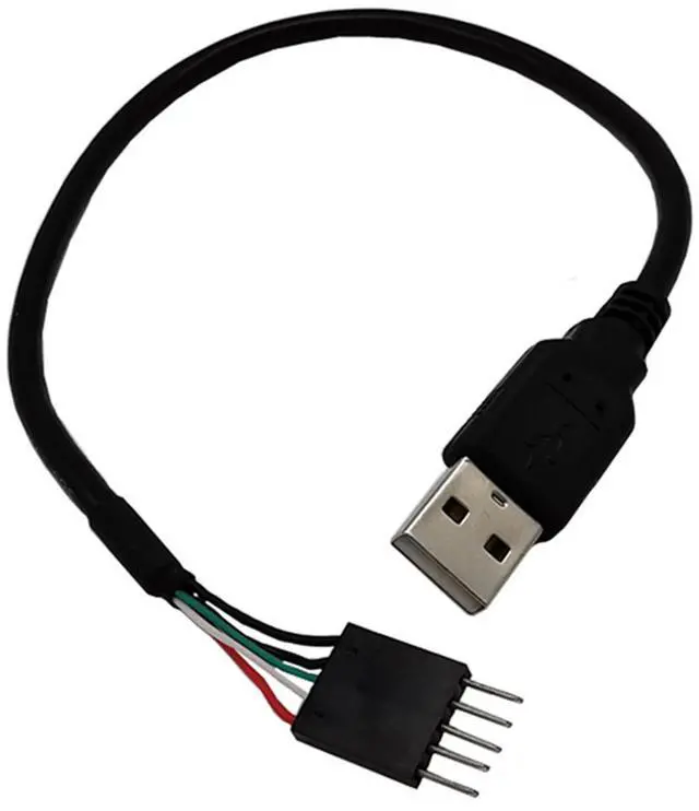 Alt view image 3 of 4 - USB2.0 male cable to DuPont 5P pin motherboard 2.0 5-pin male to USB 5P male to USB adapter cable