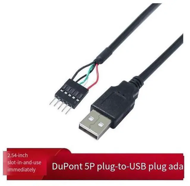 Alt view image 4 of 4 - USB2.0 male cable to DuPont 5P pin motherboard 2.0 5-pin male to USB 5P male to USB adapter cable