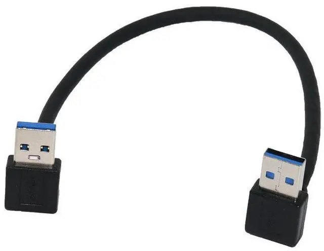 Main image of usb3.0 data cable, double-ended male to male, left-bend to right-bend, USB 90-degree double-bend to copy cable, hard disk cable