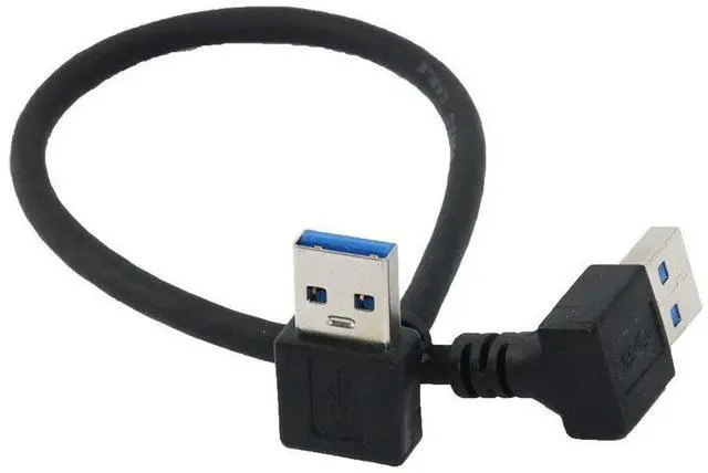 Alt view image 3 of 4 - usb3.0 data cable, double-ended male to male, left-bend to right-bend, USB 90-degree double-bend to copy cable, hard disk cable