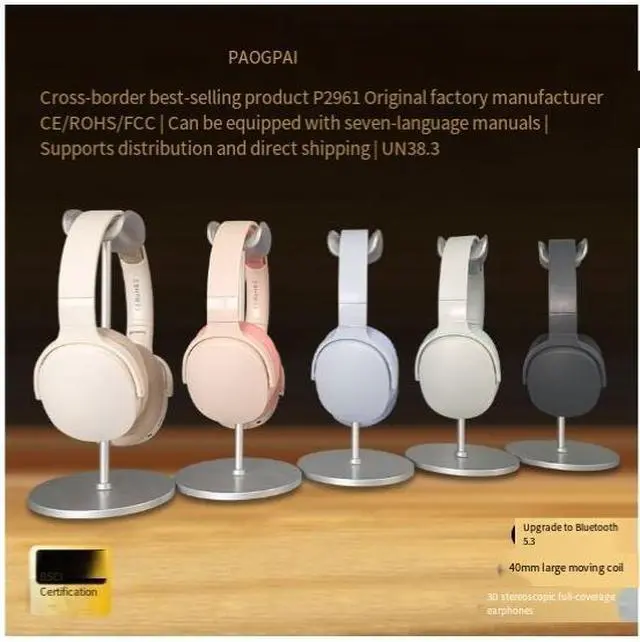 Alt view image 4 of 4 - Cross-border bestseller P2961 original factory over-ear Bluetooth headphones with wireless ultra-long battery life are available in stock for iphones