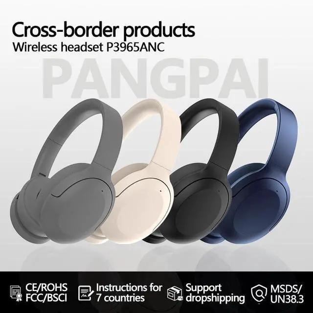 Alt view image 2 of 4 - Cross-border bestseller 3965ANC Active Noise Cancellation over-ear Bluetooth Headphones with ultra-long battery life and metal telescopic private mold 5.3