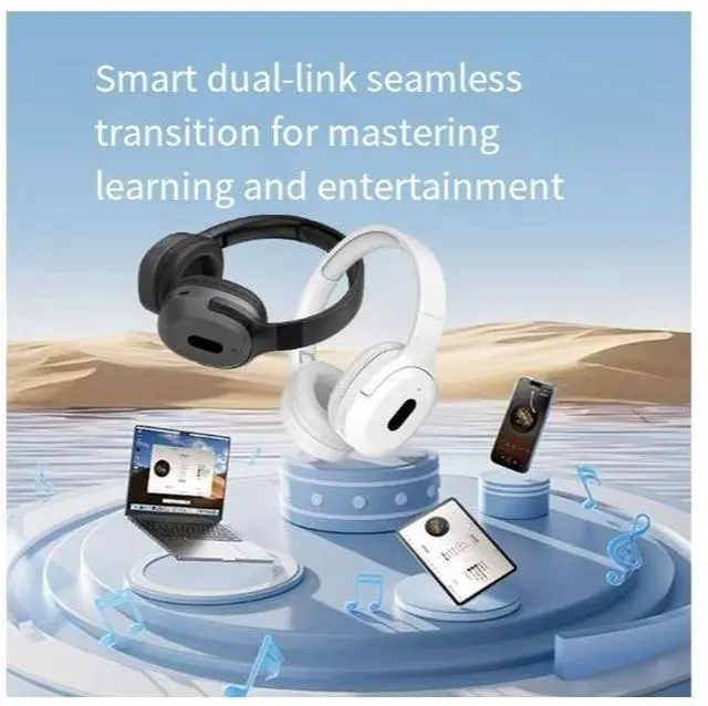 Alt view image 4 of 4 - Cross-border new bestseller wireless over-ear Bluetooth headphones with retractable subwoofers are available for wholesale from universal manufacturers for mobile phones
