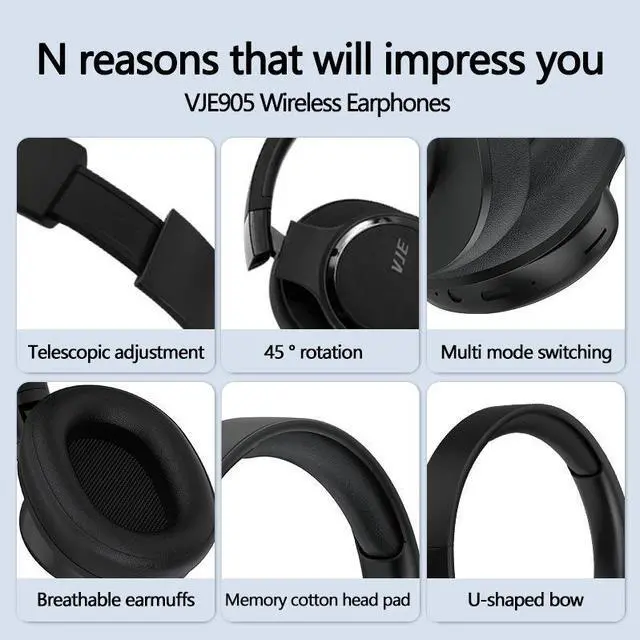 Alt view image 2 of 4 - Cross-border exclusive supply of over-ear Bluetooth headphones, full ear coverage, heavy bass, wireless high-quality headsets for foreign trade wholesale factory