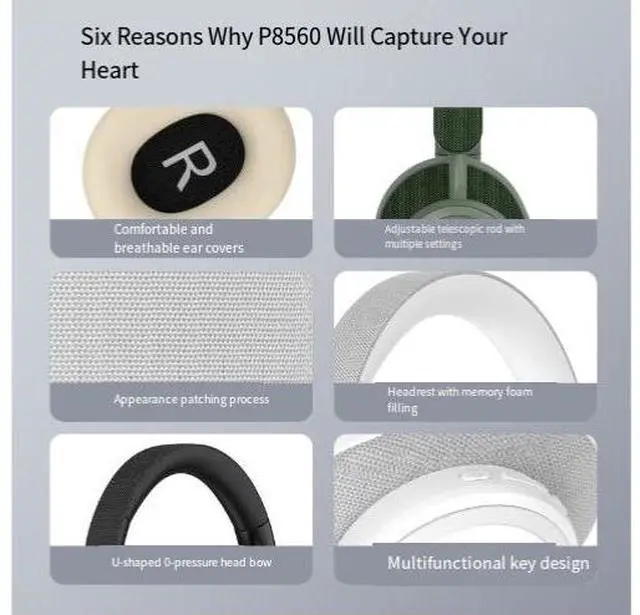 Alt view image 4 of 4 - Jierui, a universal manufacturer of cross-border new bestseller over-ear Bluetooth headphones with fabric coating technology and wireless music noise cancellation for mobile phones