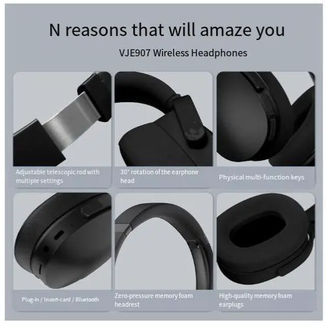 Alt view image 3 of 4 - New cross-border bestseller true wireless over-ear Bluetooth headphones with three audio effects, deep bass, universal for mobile phones, in stock from the manufacturer