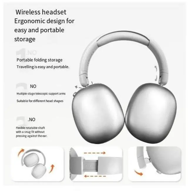 Alt view image 4 of 4 - The 2025 new true wireless over-ear Bluetooth headphones are painless when worn for a long time, fully cover the ears, have long battery life, and are sold directly by the manufacturer across borders