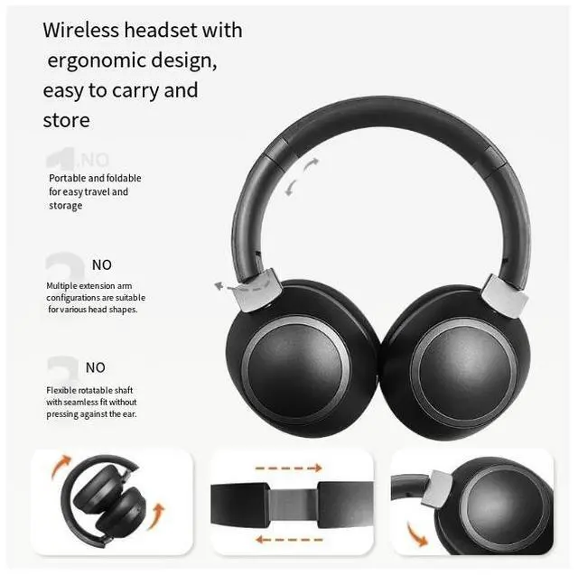 Alt view image 4 of 4 - The new true ANC active noise-cancelling over-ear headphones from the manufacturer are in cross-border stock with long-lasting wireless music and Bluetooth 5.4