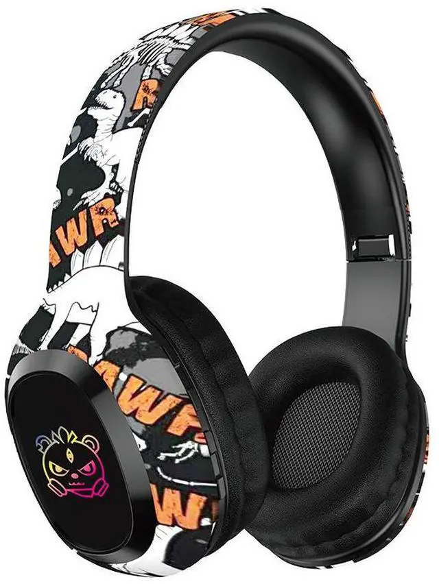 Alt view image 2 of 4 - Cross-border P95 foreign trade wireless over-ear headphones support telescopic card, bestseller Graffiti Bluetooth music headphones 5.3