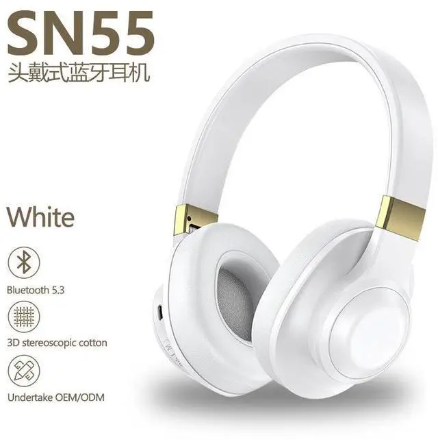 Alt view image 4 of 4 - Cross-border SN-55 over-ear headphones, full ear coverage, deep bass, ultra-long battery life, wireless Bluetooth, music manufacturer's private model