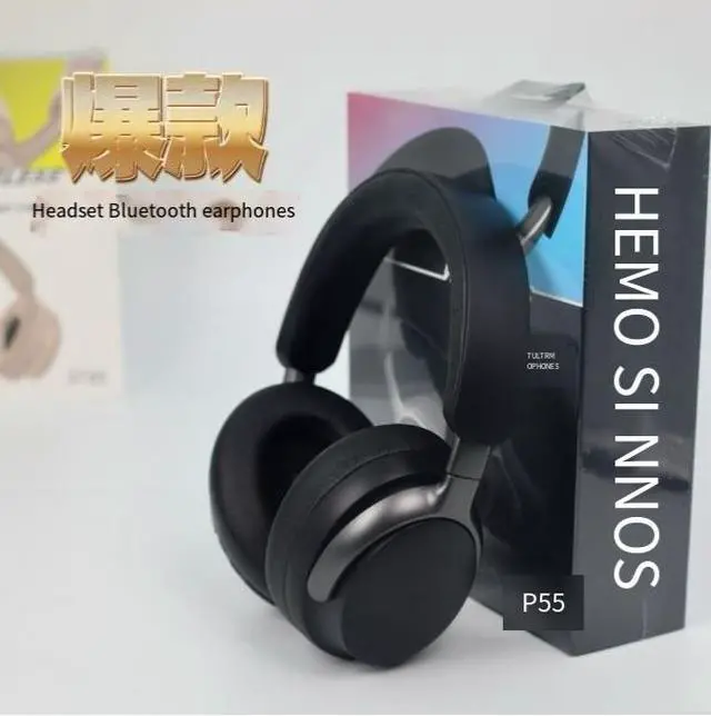 Alt view image 3 of 4 - Bestseller P55 over-ear headphones, fully covered ear cups, wireless Bluetooth, long battery life, music mobile phone, universal cross-border stock