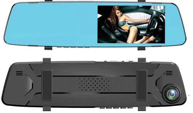 Alt view image 3 of 4 - The new dashcam features dual front and rear recording rearview mirrors, high-definition night vision dual lenses,  and 1080Pdvr car streaming media