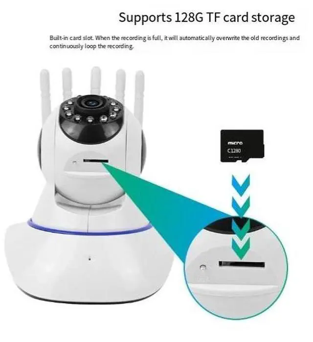 Alt view image 3 of 4 - A1 infrared night vision camera, WiFi moving head, 360 Wireless high-definition two-way intercom security camera