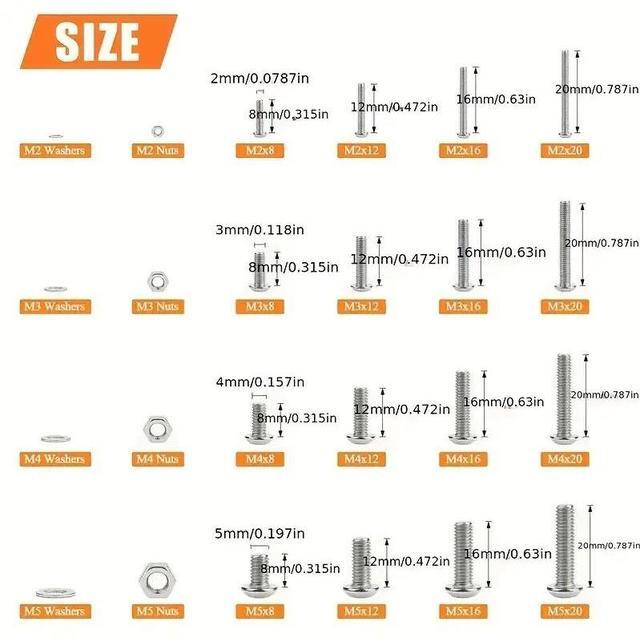 Alt view image 4 of 4 - 600 pieces of 304 stainless steel button head hex socket screw nut washer set M2, M3, M4, M5 are selling well across borders