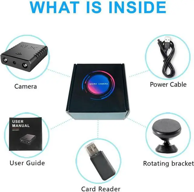Alt view image 3 of 7 - Smallest Wireless WiFi Battery Camera,HD1080P Security Camera,Portable Surveillance Camera with Video Recording Live Feed Night Vision,Motion Detection,Cloud Storage for Security with iOS Android APP
