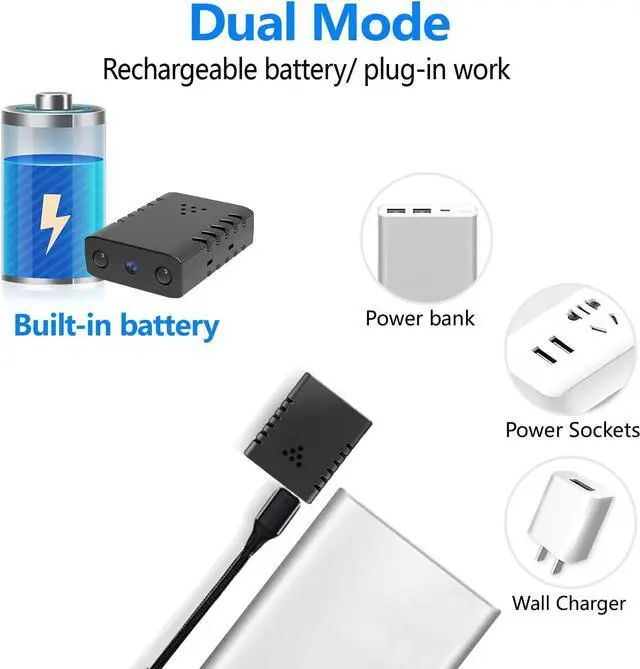 Alt view image 2 of 7 - Smallest Wireless Wifi Battery Camera,HD1080P Portable Security Camera with Video Recording Live Feed,Baby Monitor With Night Vision,Motion Detection,Remote Viewing for Security with iOS Android APP