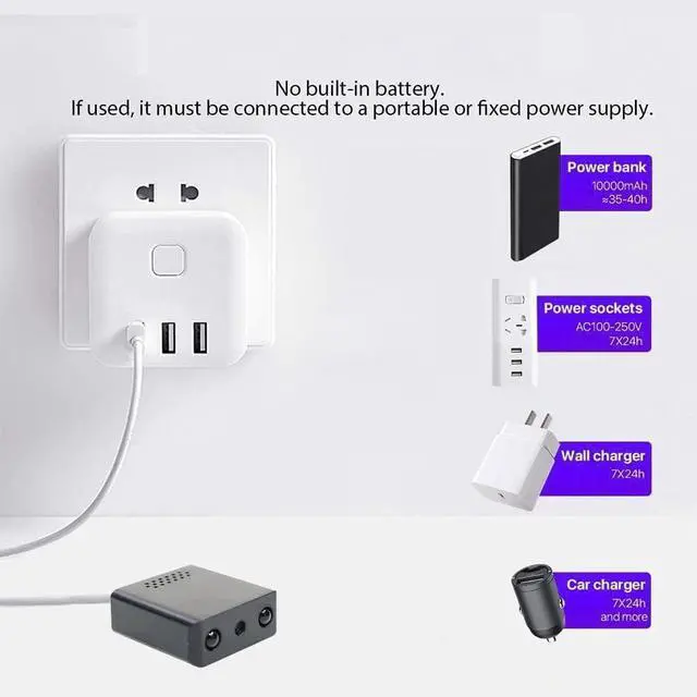 Alt view image 2 of 6 - Wi-Fi Camera 1080P HD Smart Home Cameras Mini Cameras Cam with Motion Sensor Night Vision App Control Cellphone Control No Battery No Need Wi-Fi