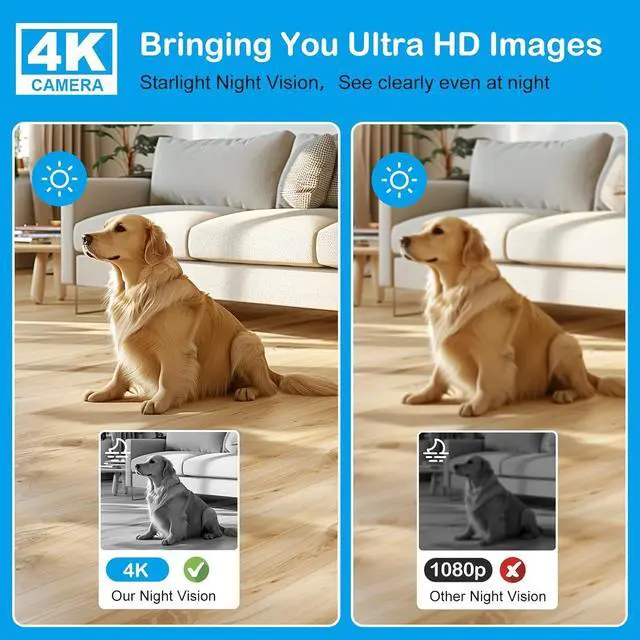 Alt view image 3 of 6 - 2025 Upgraded Mini Spy Camera Hidden Camera,4K WiFi Wireless Camera, 100 Days Standby Battery Life,AI Motion Detection Alerts,Nanny Cam Security Cam for Indoor,Home,Baby,Pets
