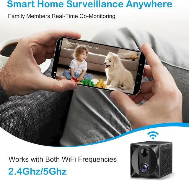 Alt view image 2 of 6 - 2025 Upgraded Mini Spy Camera Hidden Camera,4K WiFi Wireless Camera, 100 Days Standby Battery Life,AI Motion Detection Alerts,Nanny Cam Security Cam for Indoor,Home,Baby,Pets