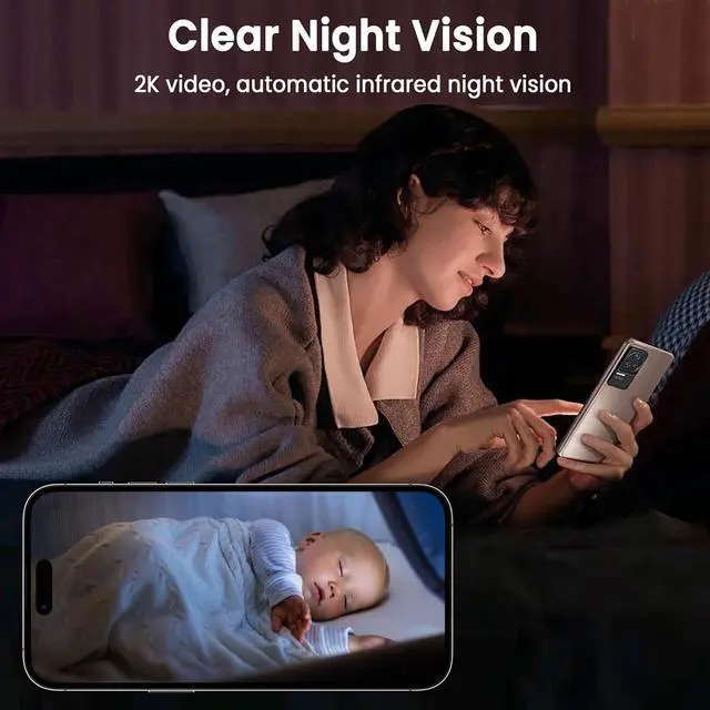 Alt view image 3 of 7 - Hidden Camera, 2K HD Mini Camera, Spy Camera with Cloud & SD Storage, 30-Day Standby Time Small Camera, Cameras for Home Security AI Motion Detection