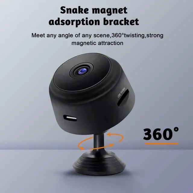 Alt view image 2 of 6 - Spy Camera Hidden Camera, MiNi WiFi Wireless Camera with Motion Detection and Night Vision, App Control, Cloud Storage and SD Storage for Pet, Baby and Babysitter Monitoring-Black