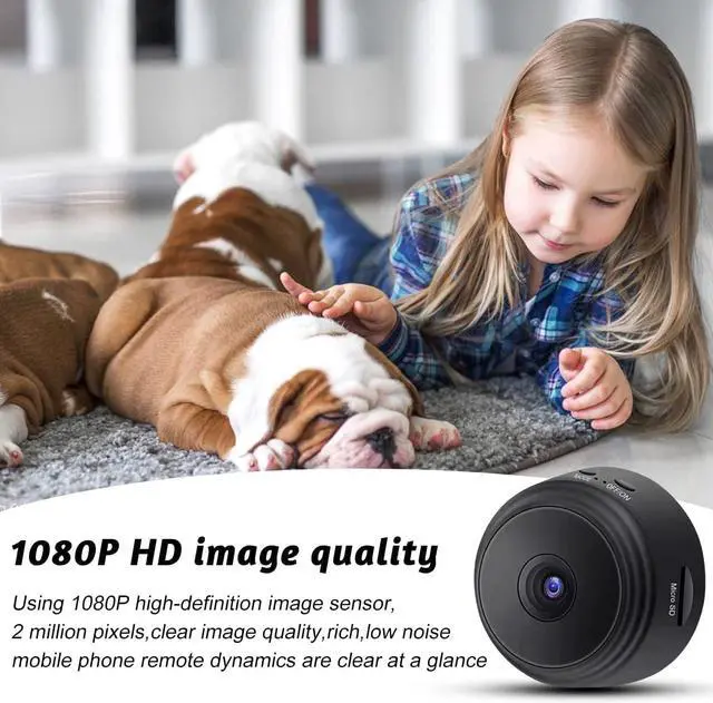 Alt view image 6 of 6 - Spy Camera Hidden Camera, MiNi WiFi Wireless Camera with Motion Detection and Night Vision, App Control, Cloud Storage and SD Storage for Pet, Baby and Babysitter Monitoring-Black