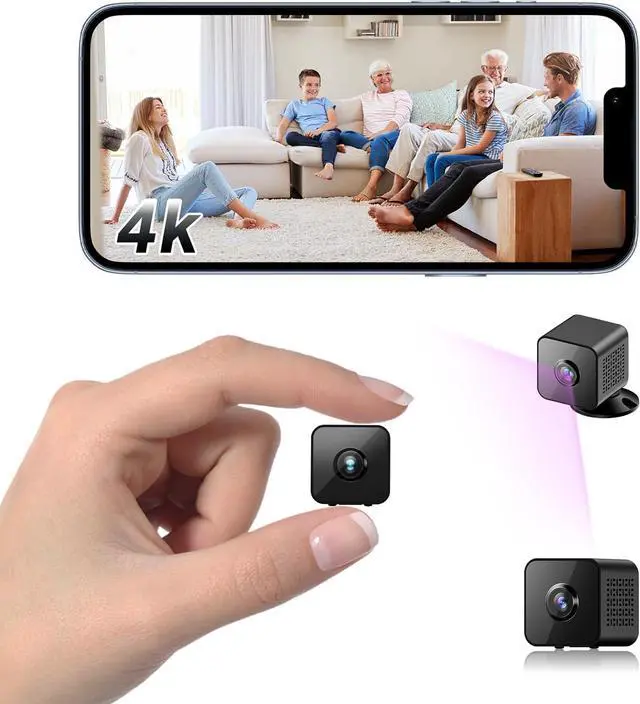 Main image of Mini Camera, 4K WiFi Wireless Camera Small Portable HD Nanny Cam with Motion Detection, Cloud & SD Storage, Night Vision Micro Security Cameras for Home Office Car Pet Baby Bathroom Indoor & Outdoor