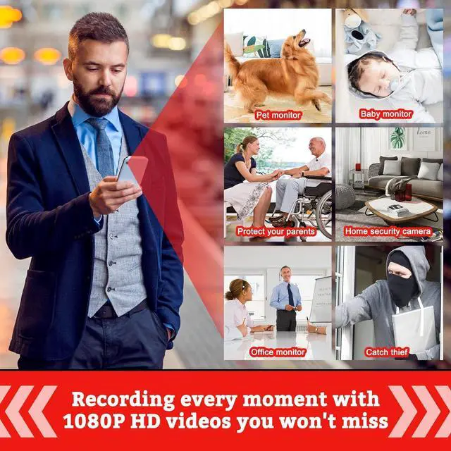 Alt view image 2 of 6 - Spy Camera 1080P HD WiFi with Motion Detection Remote App Control Micro Small Hidden Wireless Indoor Secret Camera Mini Nanny Spy Cam for Home Office Security and Surveillance Monitor Video Camera
