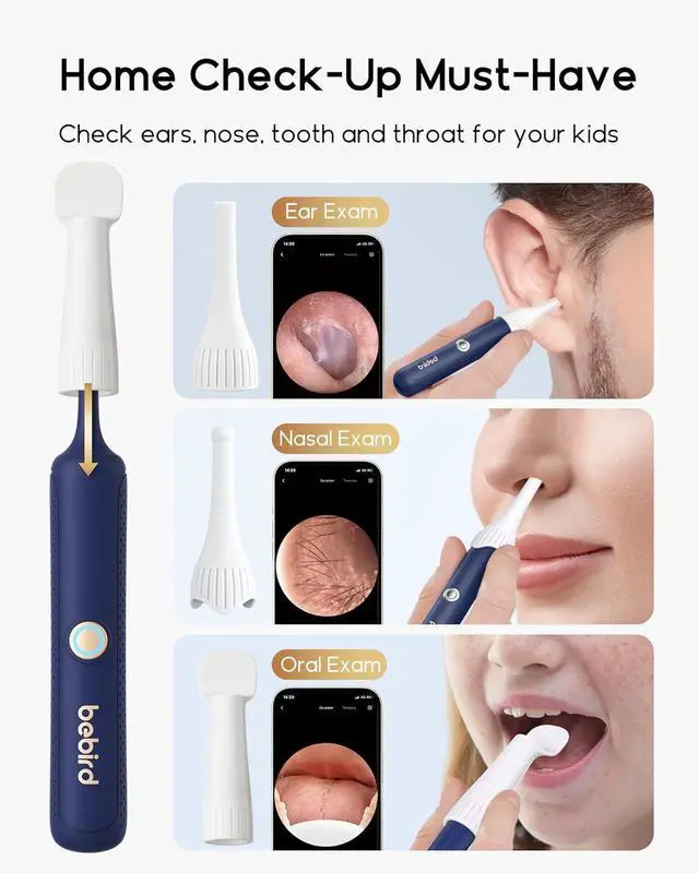 Alt view image 7 of 7 - Bebird Earsight Plus R37R Ear Cleaning Camera Wax Removal Tool kit, Flexible Ear Scope Otoscope Camera Light, Visual Ear Picker Wireless Earwax Remover Tweezers for Adults & Kids