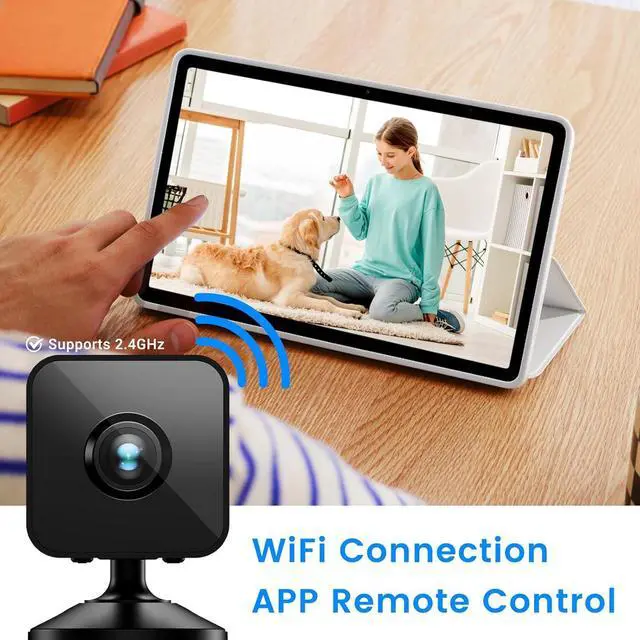 Alt view image 4 of 7 - 4K WIFI Home Security Camera Wireless Mini Indoor Hidden Spy Camera 4K HD With Night Vision Function, Motion Detection Application Built-in Battery Cat And Dog Camera For Home Security Dog Pet Camera