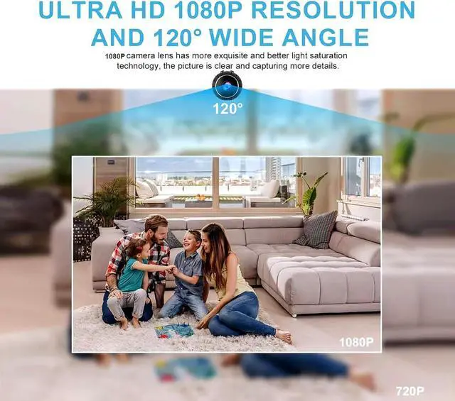 Alt view image 2 of 7 - 2K Mini Camera, HD Hidden Camera, WiFi Wireless Nanny Cam for Pet, Baby, Office Security, Micro Small Monitor Camera with App Control, Cloud Storage & SD Storage