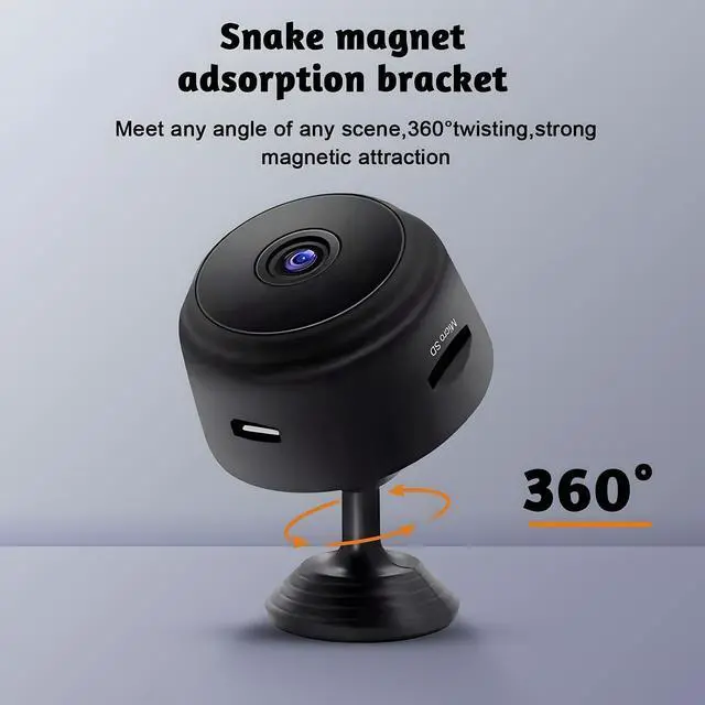 Alt view image 6 of 6 - Spy Camera Hidden Camera with Audio/Video,Micro Cameras Spy Wireless,Mini Cameras,WiFi Small Nanny Cam,APP Control with Motion Detection and Night Vision Black