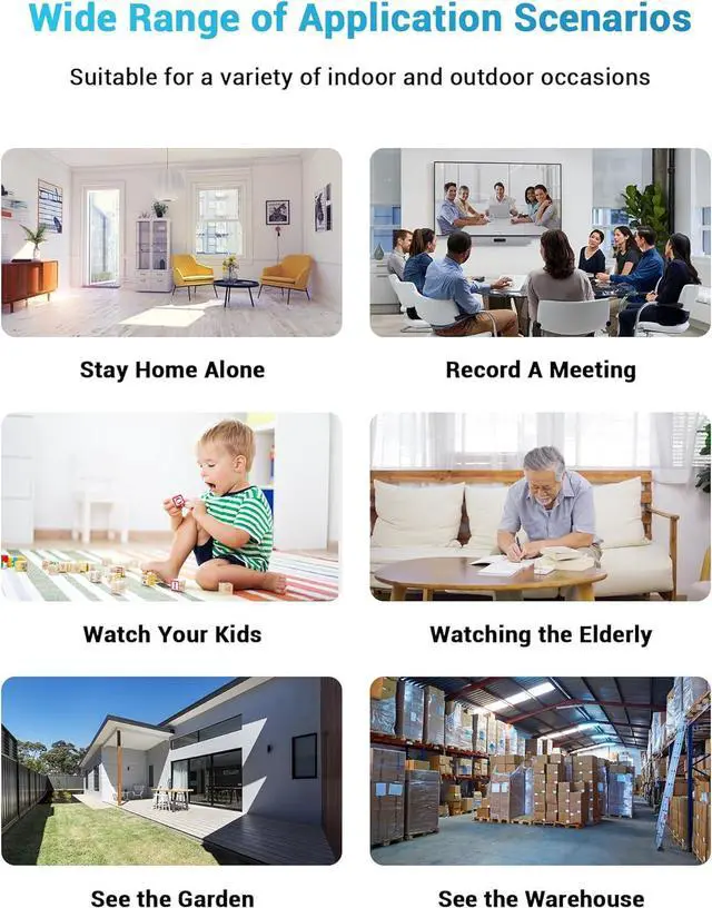 Alt view image 2 of 7 - Smhawk Small Indoor Camera, 2K FHD WiFi Camera, Mini Home Security Camera, Cloud & SD Storage Security Camera, Motion Detection Alarm Device, Auto Night Vision, Upgraded Stable Stand;(Black