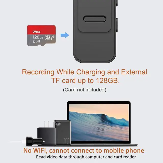 Alt view image 2 of 6 - Mini Body Camera Video Recorder, 1080P Small Portable Wearable Hidden Cameras with Clip & Night Vision, Micro Pocket Body Worn Cam for Sport, Pet, Home Office, Security, Work Records(NO WiFi & APP)