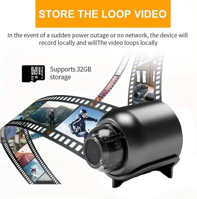 Alt view image 4 of 6 - senri Wireless Camera Spy Hidden Cameras, Mini Nanny Cam Smart Home, Small Indoor Outdoor Camera with Remote View, Compatible with Android and iOS, Baby, Pet Monitor, Car Guard(Video Only)