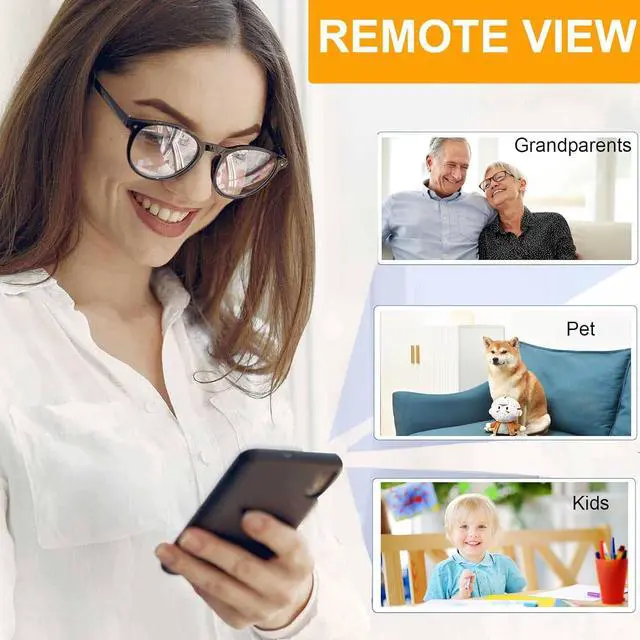 Alt view image 2 of 6 - senri Wireless Camera Spy Hidden Cameras, Mini Nanny Cam Smart Home, Small Indoor Outdoor Camera with Remote View, Compatible with Android and iOS, Baby, Pet Monitor, Car Guard(Video Only)