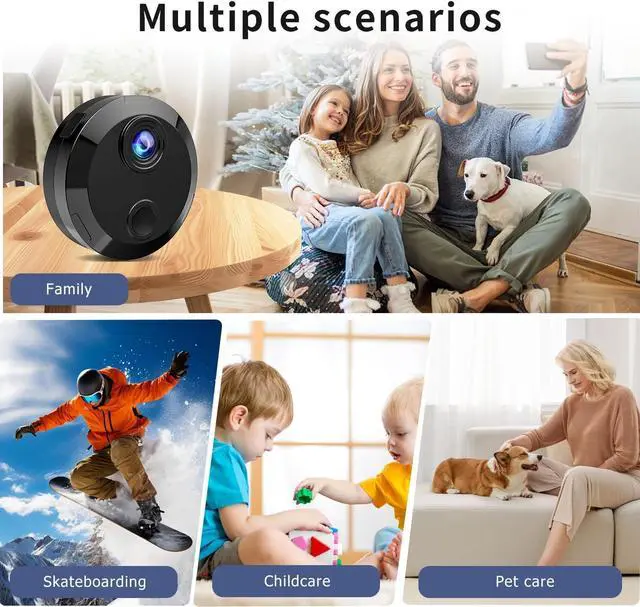Alt view image 4 of 6 - 1080P HD WiFi Security Camera -Hidden Cameras - WiFi Mini Camera - Spy Cam-Indoor Nanny Cam -Home Security for Pet/Baby/Nanny with App - Surveillance Cameras with Motion Detection and Night Vision