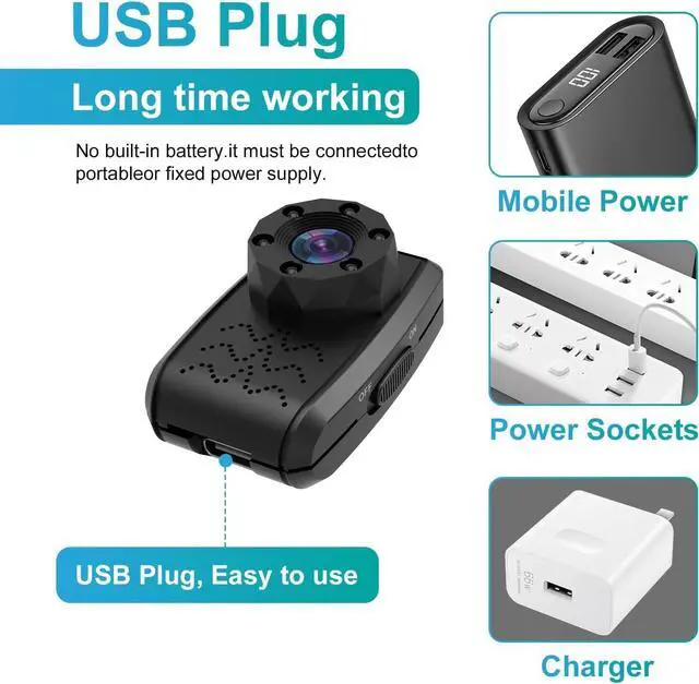Alt view image 5 of 7 - Mini Camera Wireless with 1080P Small Surveillance Cameras Back Clip Wearable Video Recorder with IR Night Vision Little Body Cam for Indoor Home Security -No Built-in Battery