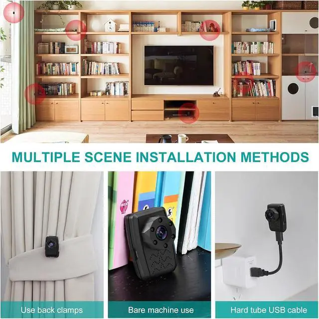 Alt view image 3 of 7 - Mini Camera Wireless with 1080P Small Surveillance Cameras Back Clip Wearable Video Recorder with IR Night Vision Little Body Cam for Indoor Home Security -No Built-in Battery