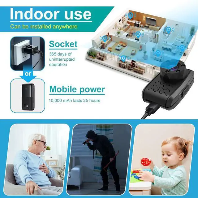 Alt view image 2 of 7 - Mini Camera Wireless with 1080P Small Surveillance Cameras Back Clip Wearable Video Recorder with IR Night Vision Little Body Cam for Indoor Home Security -No Built-in Battery