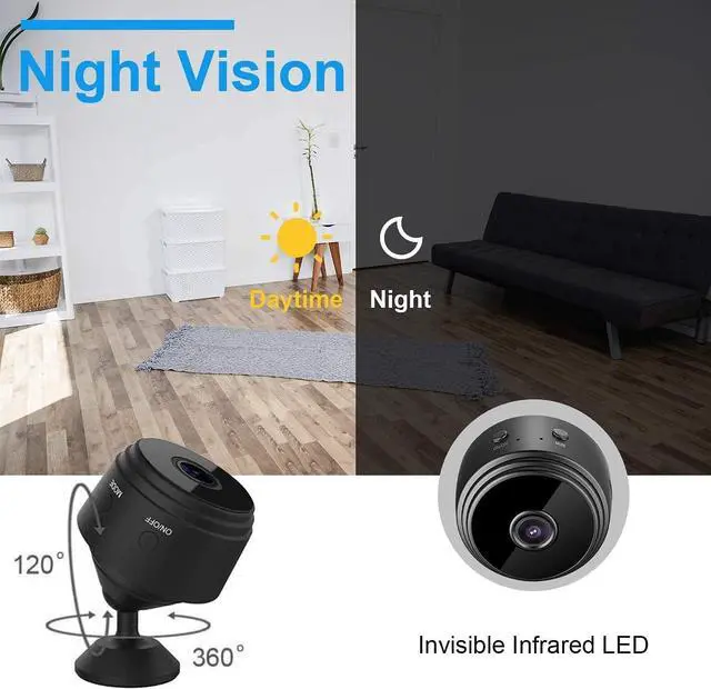 Alt view image 3 of 7 - KFK Hidden Spy Camera,1080P Wireless Mini WiFi Nanny Cam Smart Home, Pet Dog Camera Indoor Outdoor Baby Camera 1080P Remote Portable,Secret House Cameras with Motion Detection Night Vision