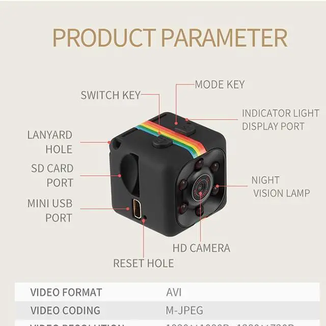 Alt view image 2 of 6 - Spy Camera Hidden Camera, Portable Tiny Rechargeable Battery Powered HD 1080P Mini Camera, Night Vision Motion Activated Micro Digital Body Nanny Cam for Home Office Car Drone