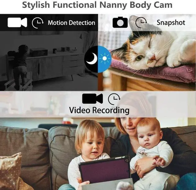 Alt view image 6 of 6 - Spy Camera Hidden Camera, Portable Tiny Rechargeable Battery Powered HD 1080P Mini Camera, Night Vision Motion Activated Micro Digital Body Nanny Cam for Home Office Car Drone