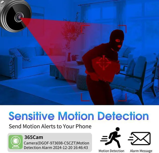 Alt view image 6 of 6 - Mini Hidden Camera Indoor, WiFi Wireless Small Camera, Home Security Camera for Pet, Baby with Motion Detection, Night Vision, App Control